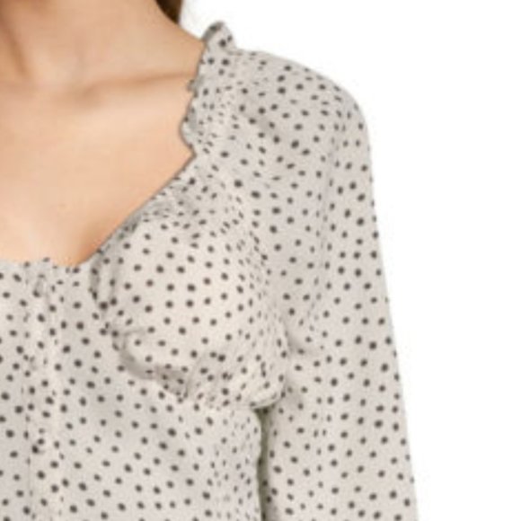 Society & Stitch Sweetheart Cropped Dot Blouse M - Picture 2 of 16